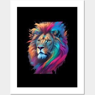 Colorful Lion Art Posters and Art